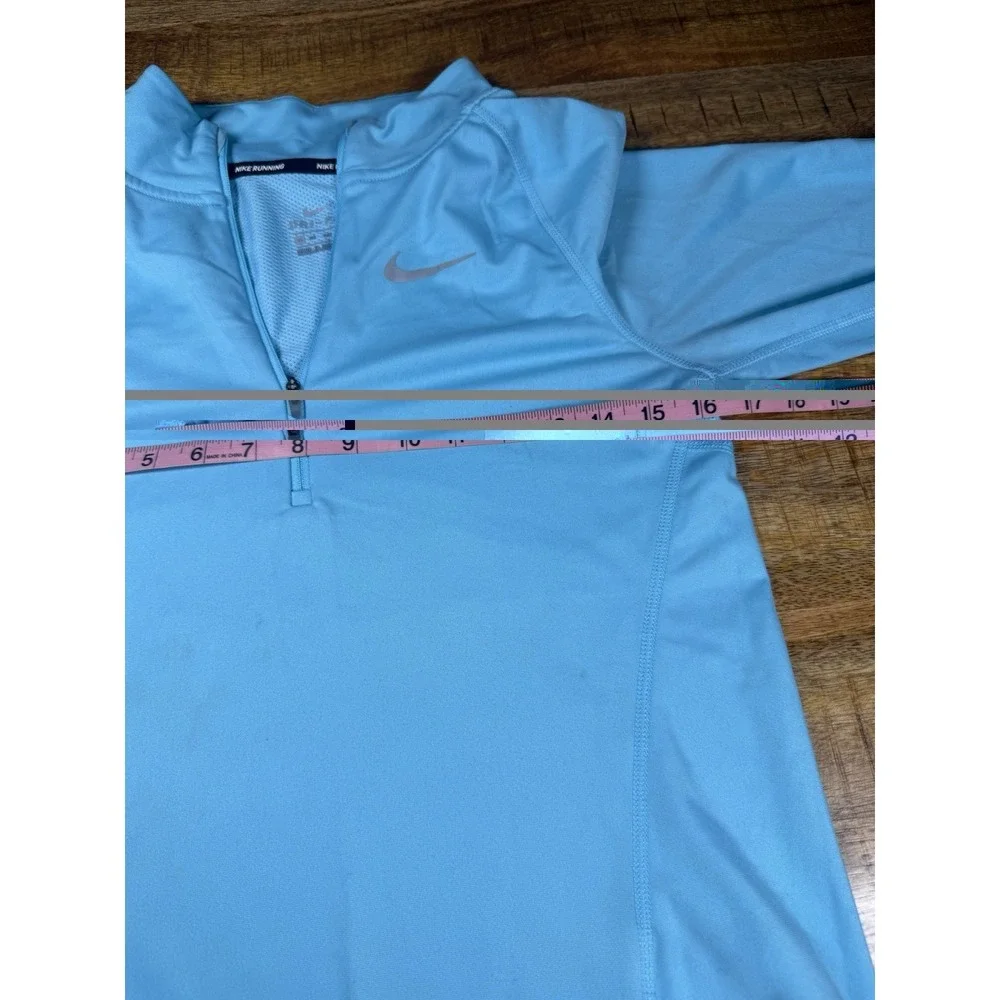 Nike Dri-FIT Running 1/4 Zip Pullover Top Blue Reflective Women's XS